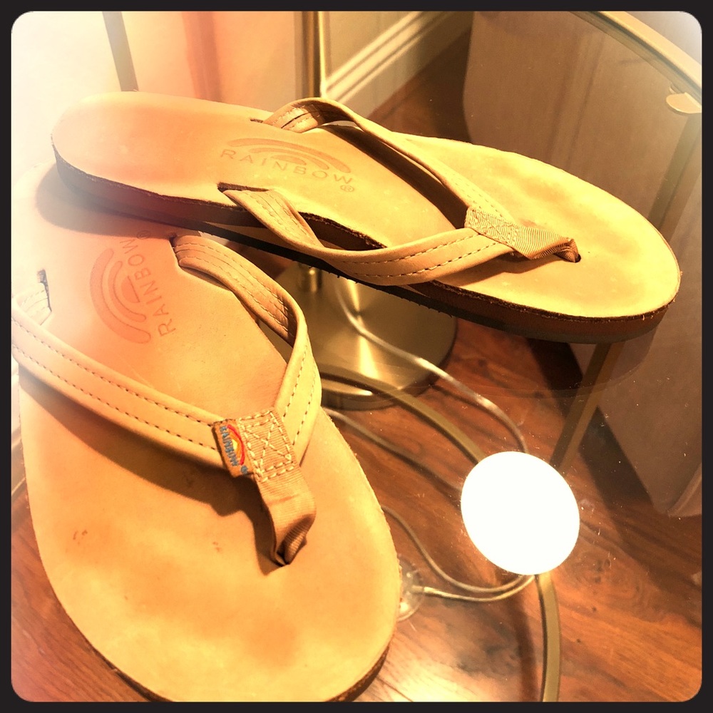 Rainbow flip flops